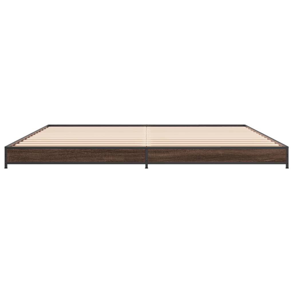 vidaXL Bed Frame without Mattress Brown Oak 160x200 cm