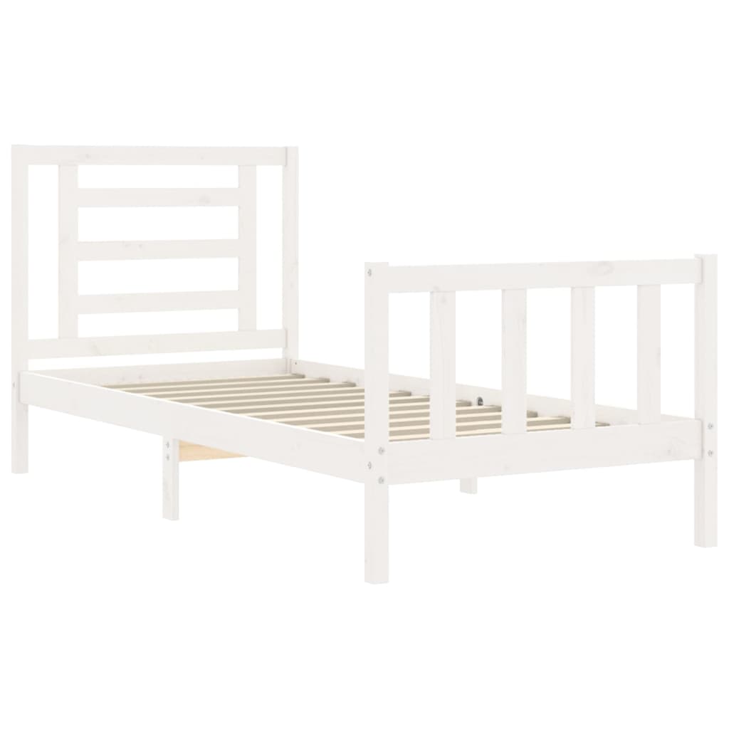 vidaXL Bed Frame without Mattress White 100x200 cm Solid Wood Pine