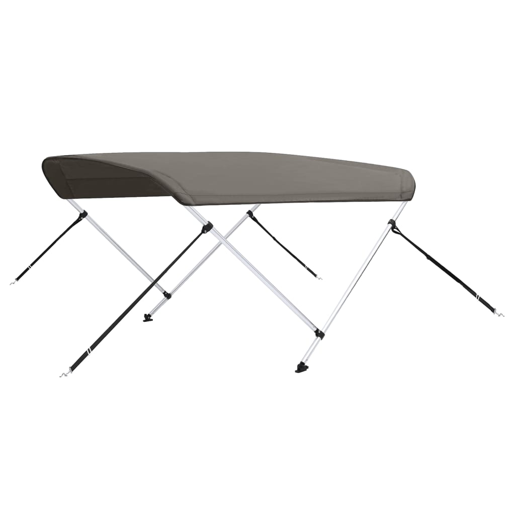 vidaXL 2-bow Bimini Top Grey 180x150x110 cm