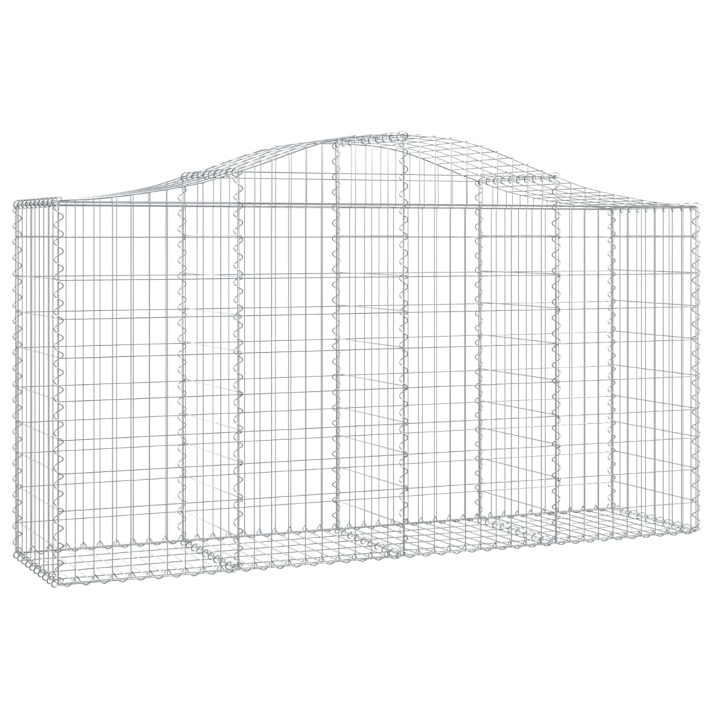 vidaXL Arched Gabion Baskets 5 pcs 200x50x100/120 cm Galvanised Iron