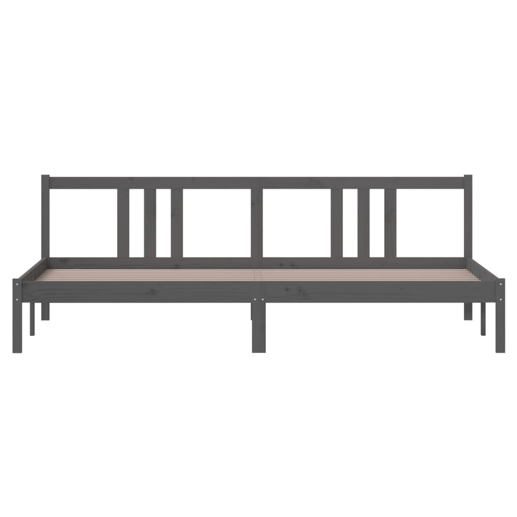 vidaXL Bed Frame without Mattress Grey Solid Wood 200x200 cm