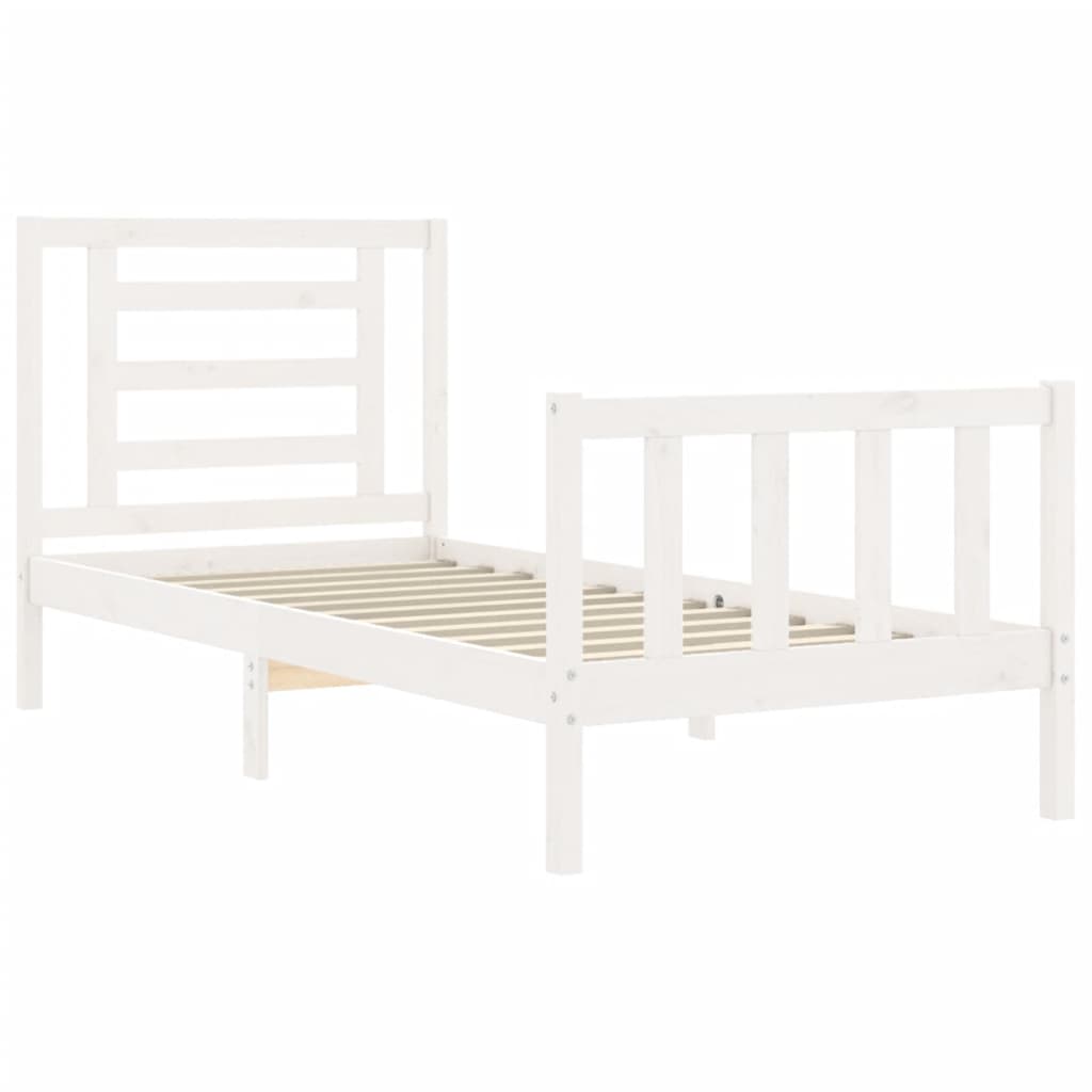 vidaXL Bed Frame without Mattress White 90x200 cm Solid Wood Pine