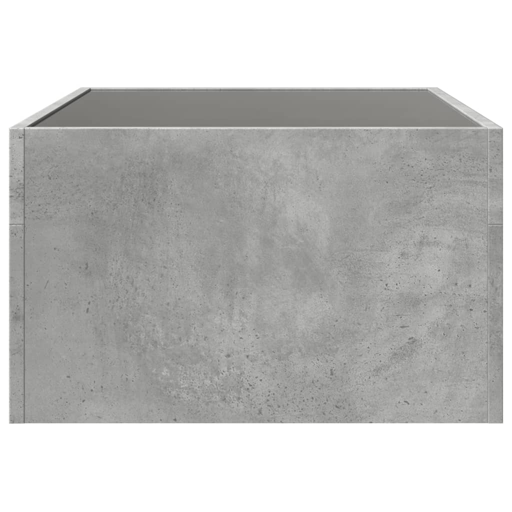 vidaXL Coffee Table with Infinity LED Concrete Grey 70x50x30 cm