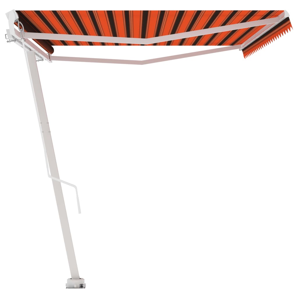 vidaXL Freestanding Manual Retractable Awning 500x300 cm Orange/Brown