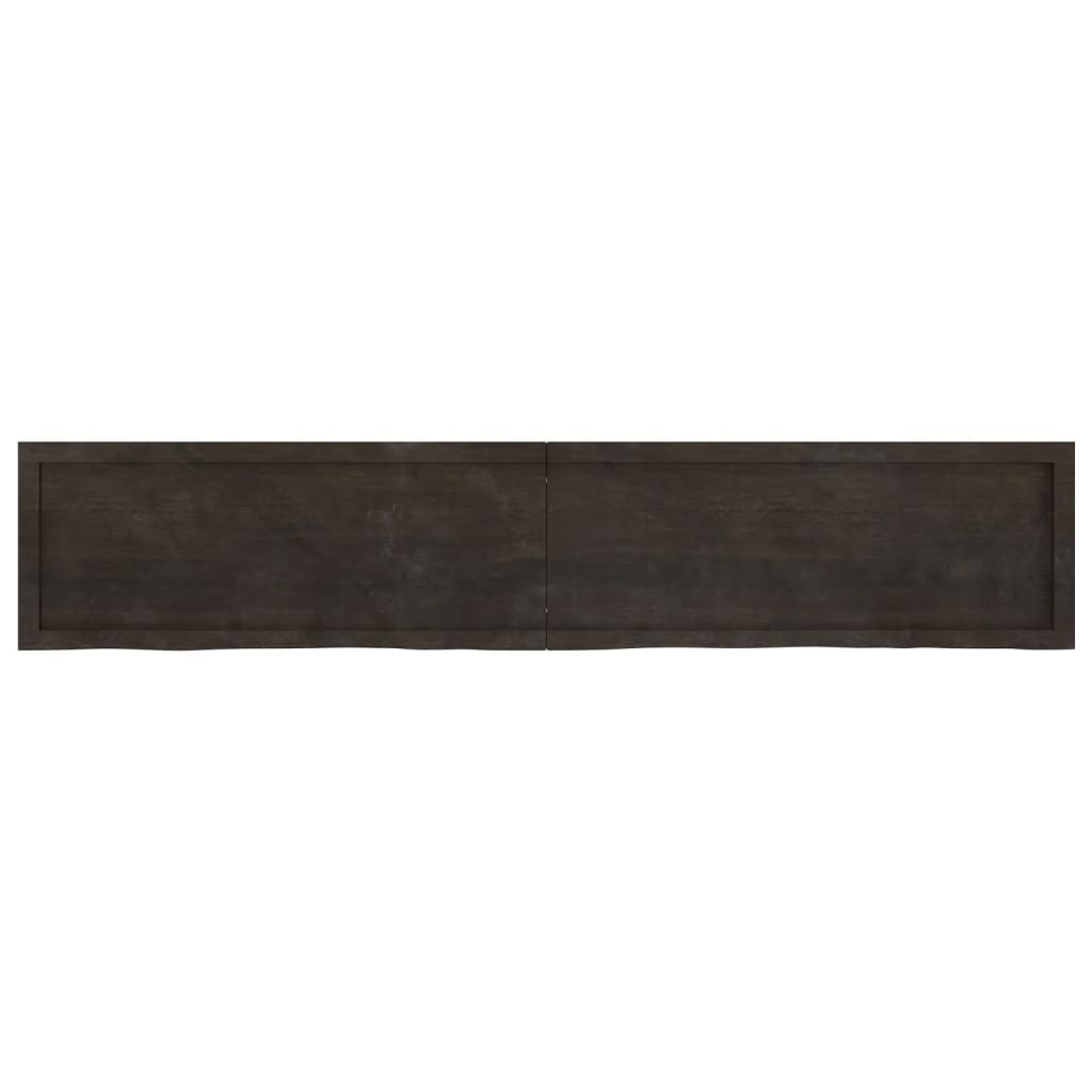 vidaXL Bathroom Countertop Dark Brown 200x40x(2-4) cm Treated Solid Wood