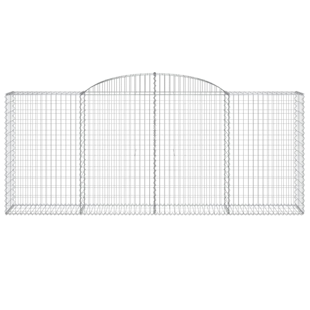 vidaXL Arched Gabion Baskets 3 pcs 300x50x120/140 cm Galvanised Iron