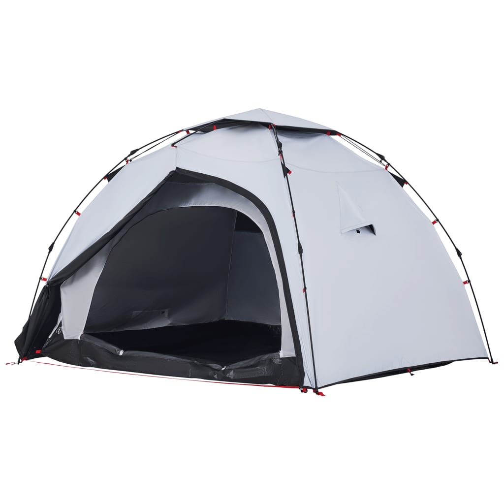 vidaXL Camping Tent Dome 4-Person White Blackout Fabric Quick Release