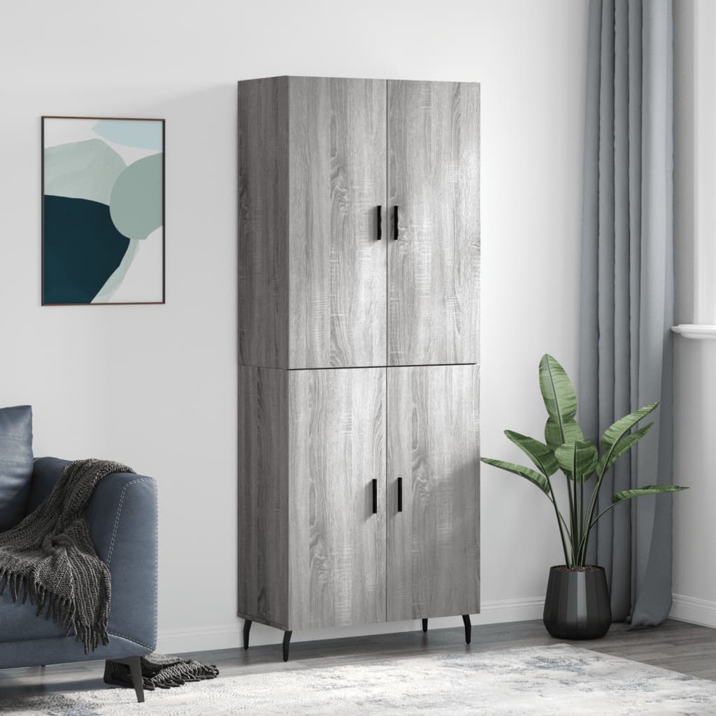 vidaXL Highboard Grey Sonoma 69.5x34x180 cm Engineered Wood