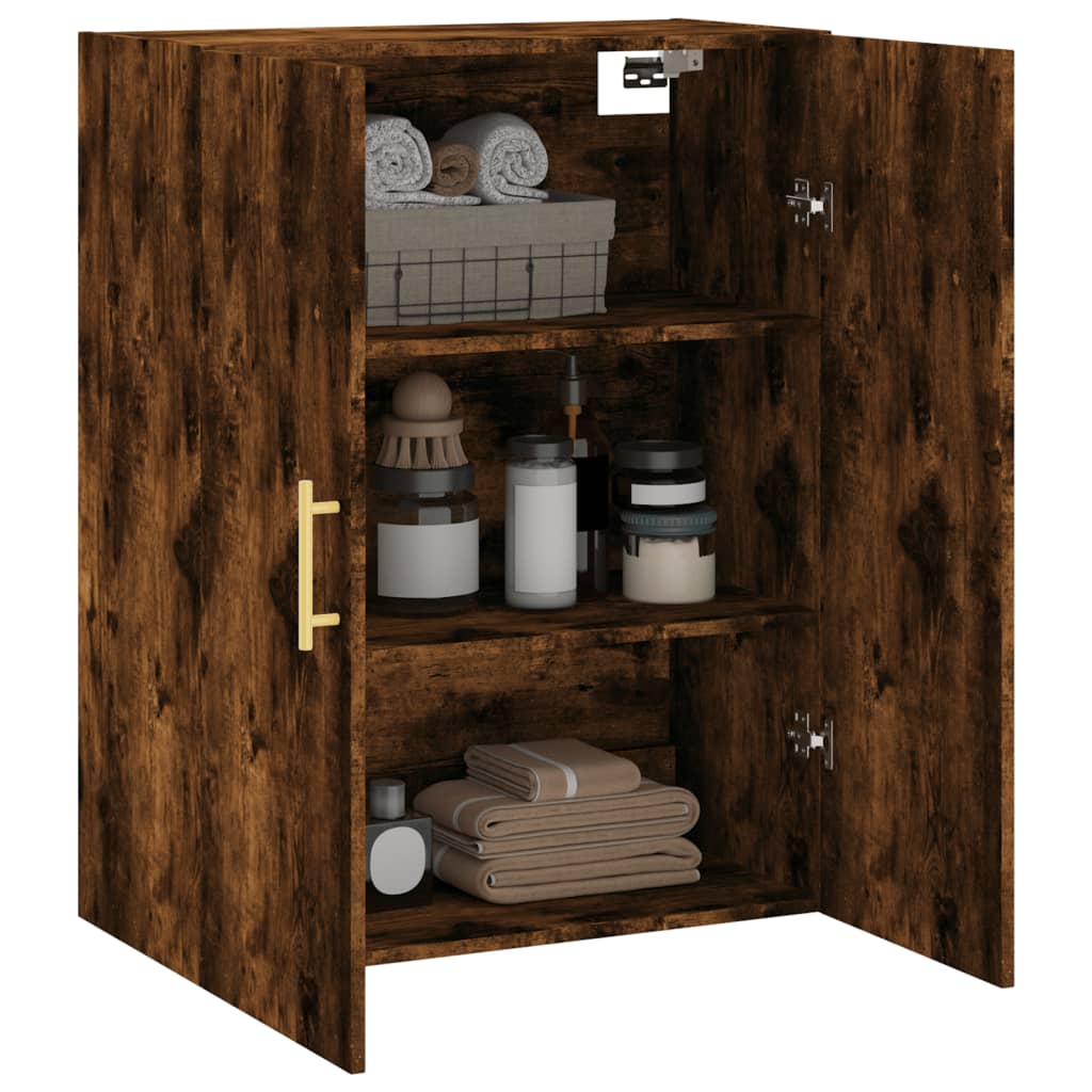 vidaXL Wall Mounted Cabinet Smoked Oak 69.5x34x90 cm