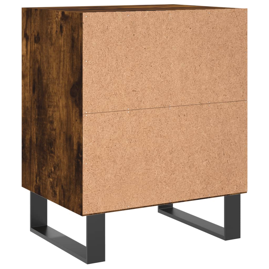 vidaXL Bedside Cabinet Smoked Oak 40x30x50 cm Engineered Wood