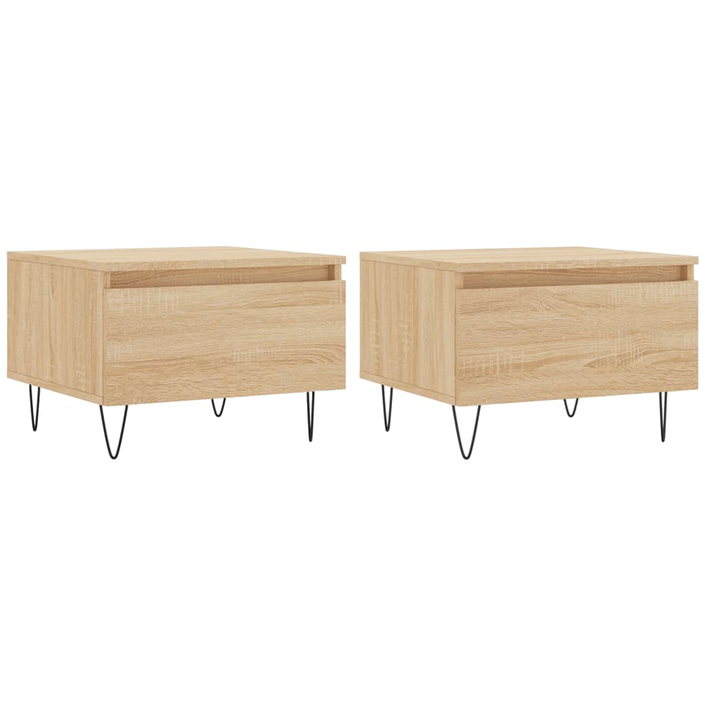 vidaXL Coffee Tables 2 pcs Sonoma Oak 50x46x35 cm Engineered Wood