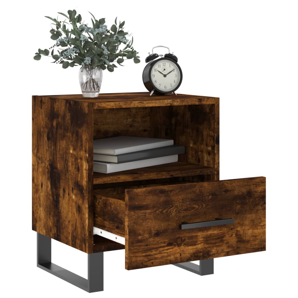 vidaXL Bedside Cabinets 2 pcs Smoked Oak 40x35x47.5 cm Engineered Wood