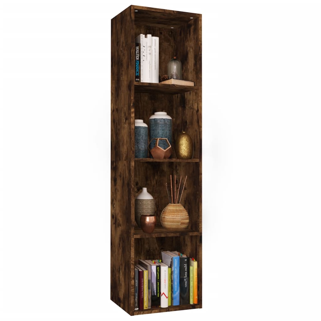 vidaXL Book Cabinet/TV Cabinet Smoked Oak 36x30x143 cm Engineered Wood