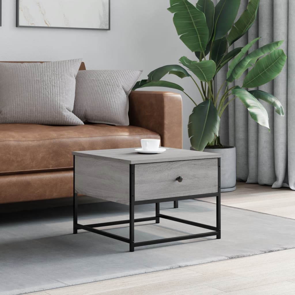 vidaXL Coffee Table Grey Sonoma 51x51x40 cm Engineered Wood