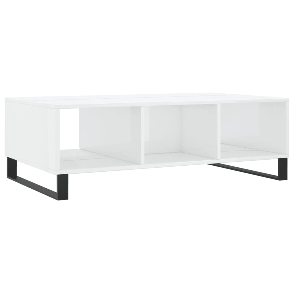 vidaXL Coffee Table High Gloss White 104x60x35 cm Engineered Wood