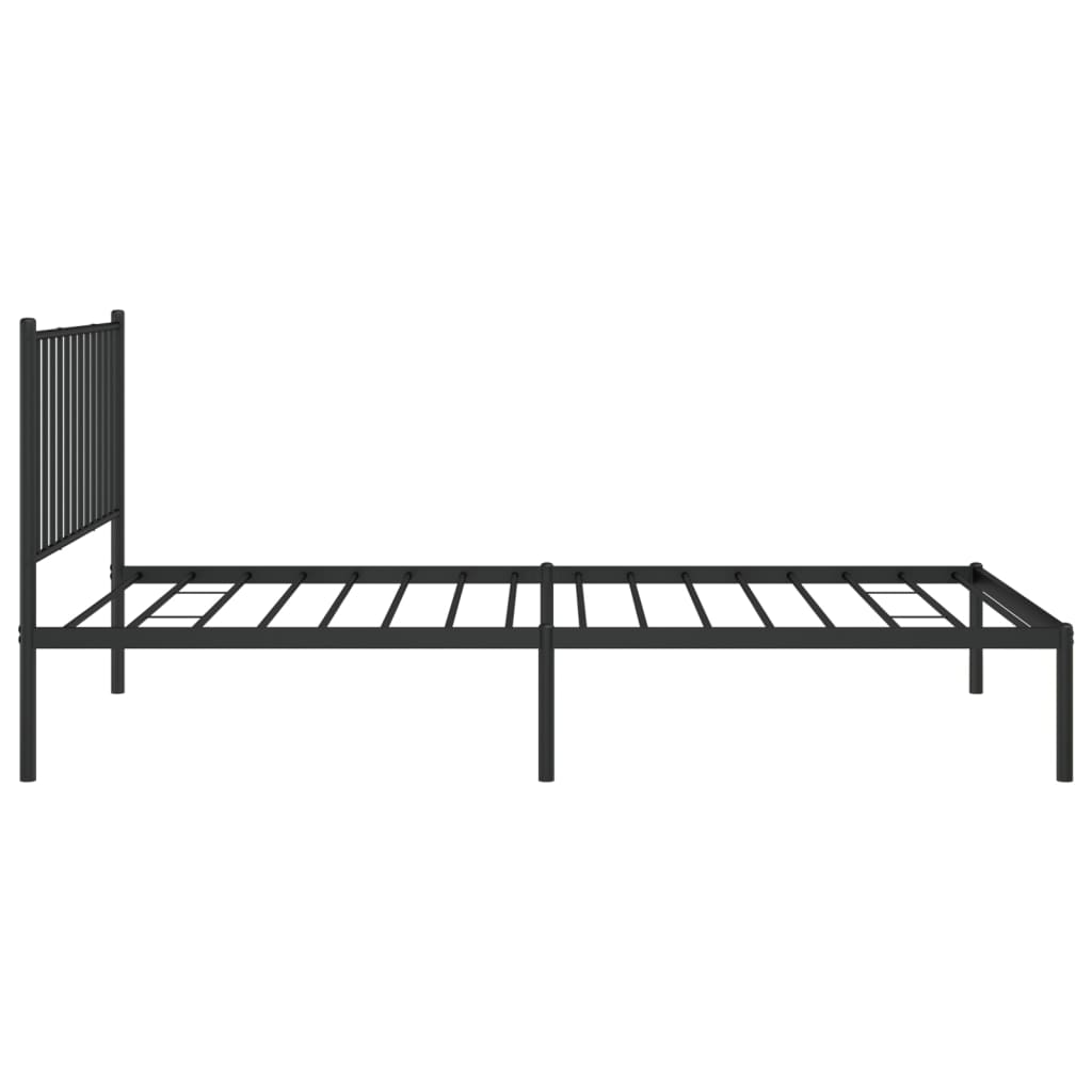 vidaXL Metal Bed Frame without Mattress with Headboard Black 100x200 cm