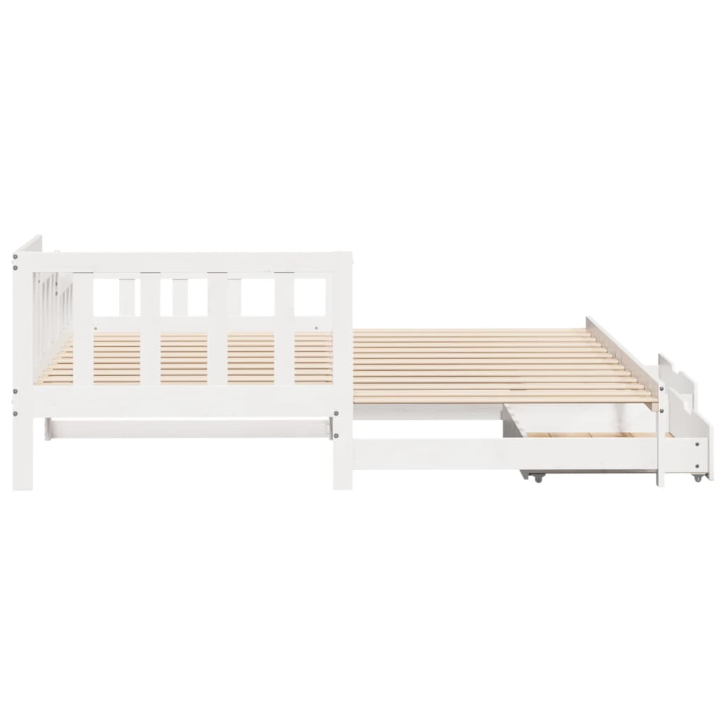 vidaXL Daybed with Trundle and Drawers without Mattress White 80x200 cm