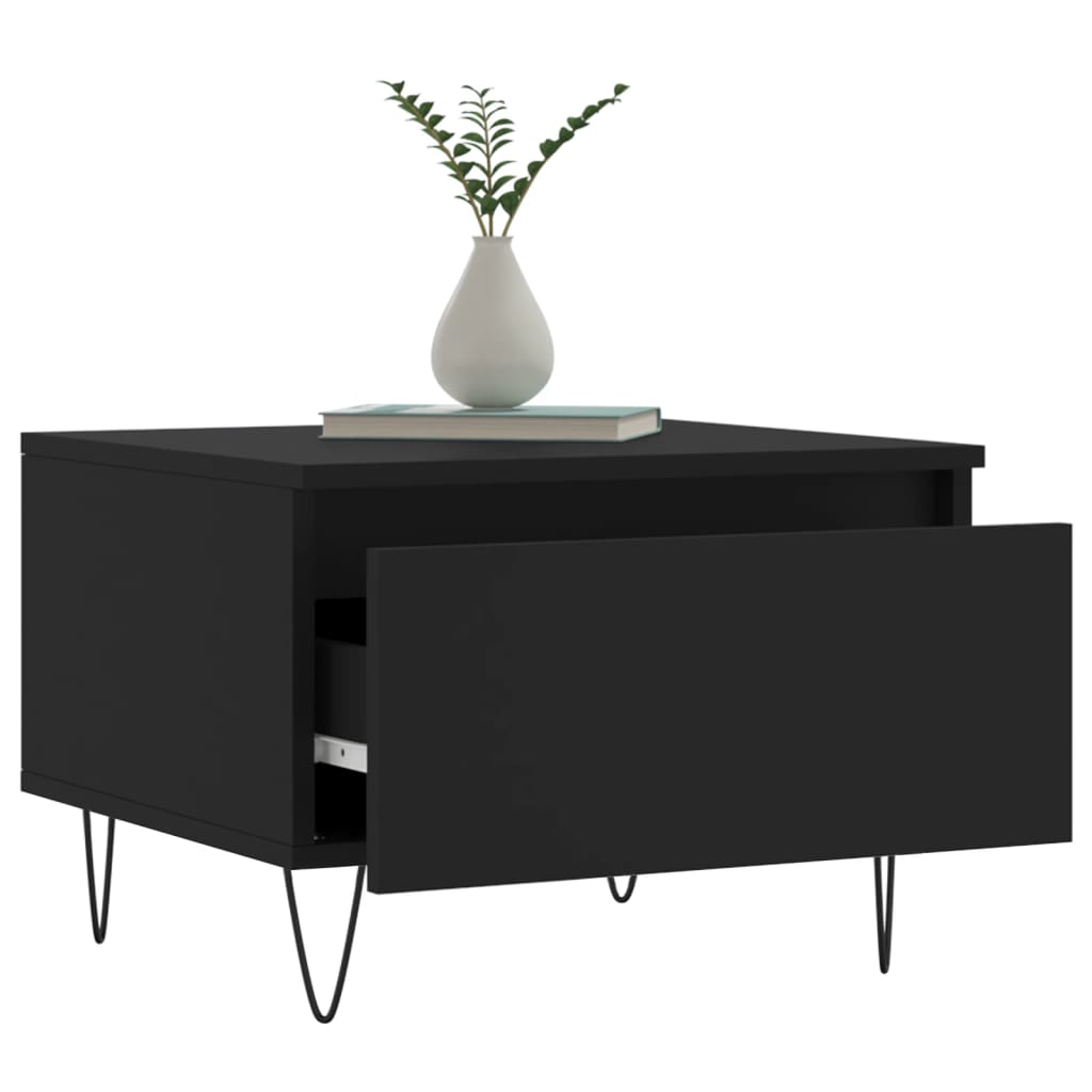 vidaXL Coffee Table Black 50x46x35 cm Engineered Wood