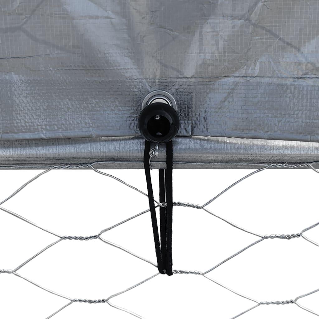 vidaXL Bird Cage with Roof and Door Silver Galvanised Steel