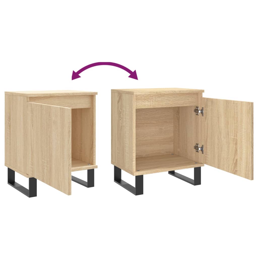 vidaXL Bedside Cabinets 2 pcs Sonoma Oak 40x30x50 cm Engineered Wood