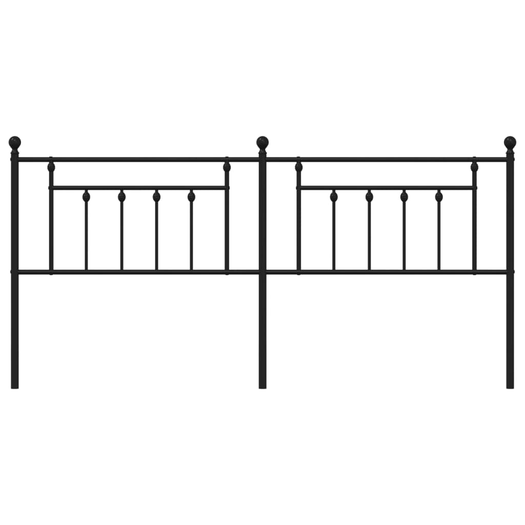 vidaXL Metal Headboard Black 200 cm