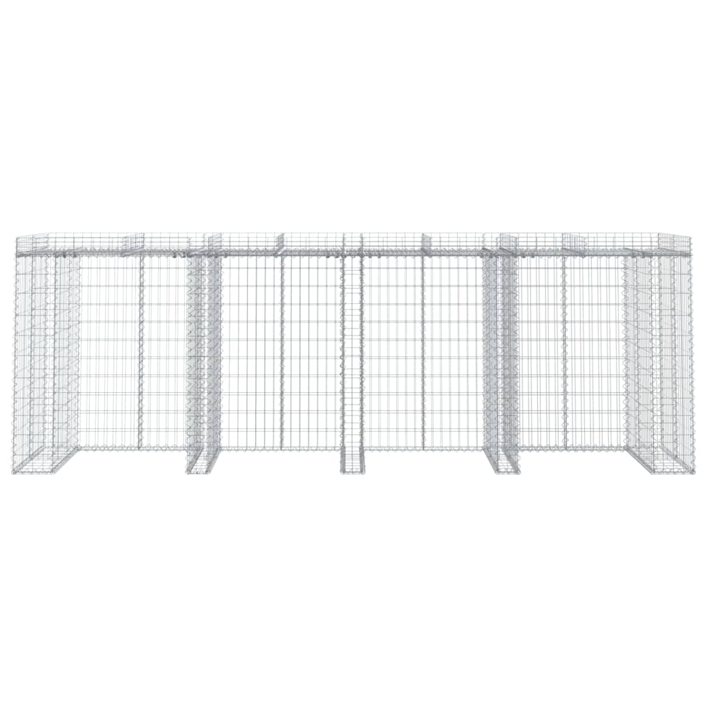 vidaXL Gabion Wall for Garbage Bin 350x91x120 cm Galvanised Iron