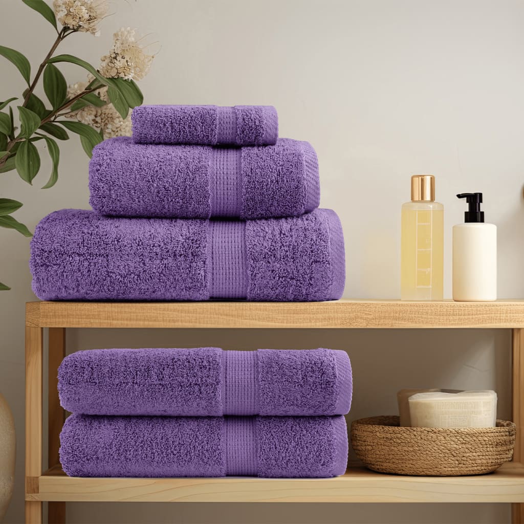 vidaXL 6 Piece Premium Towel Set SOLUND Purple 600 gsm