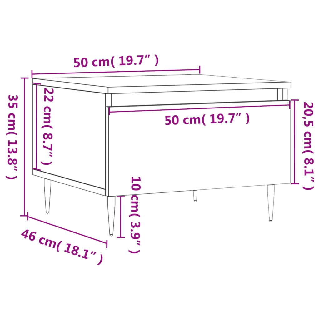 vidaXL Coffee Tables 2 pcs Brown Oak 50x46x35 cm Engineered Wood