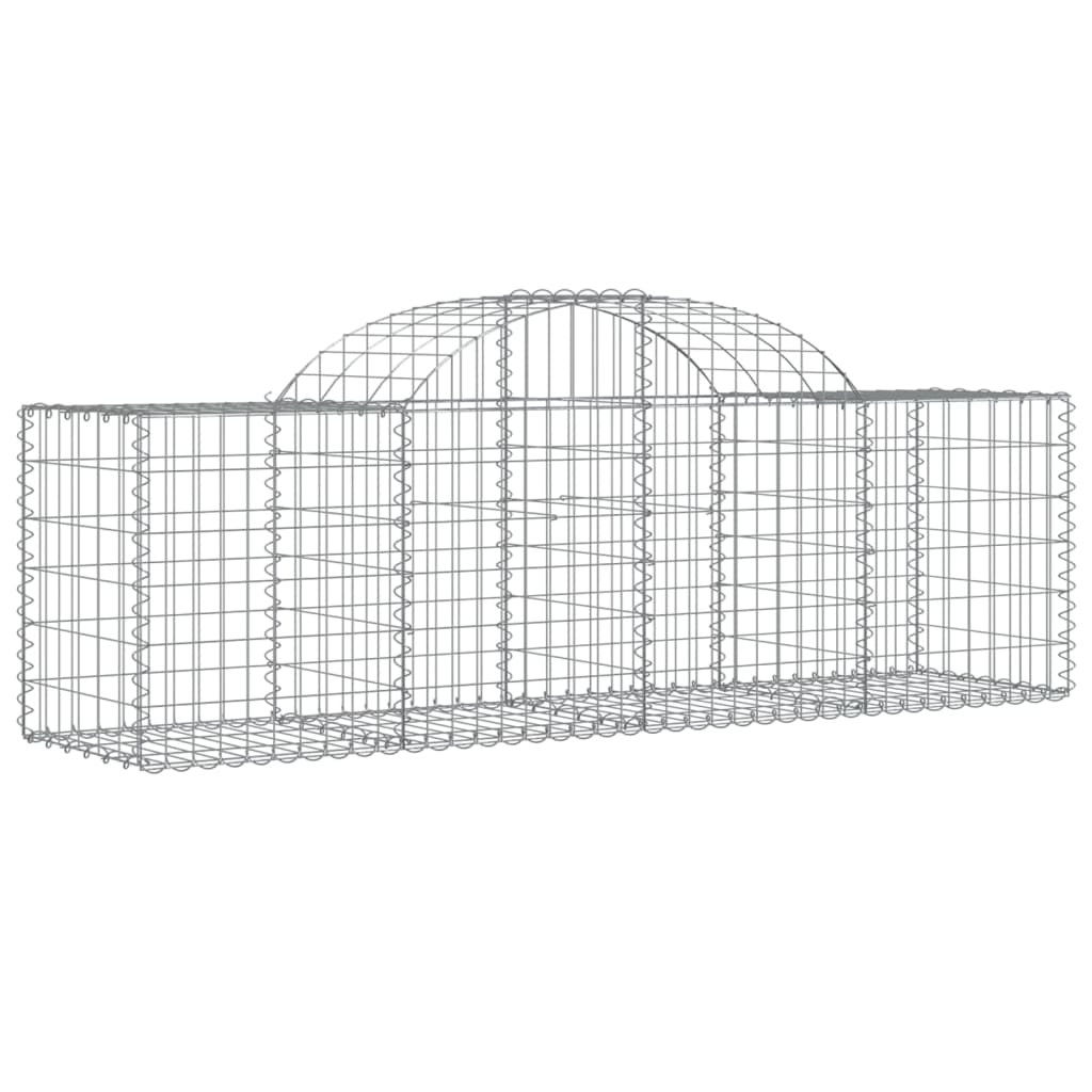 vidaXL Arched Gabion Baskets 11 pcs 200x50x60/80 cm Galvanised Iron