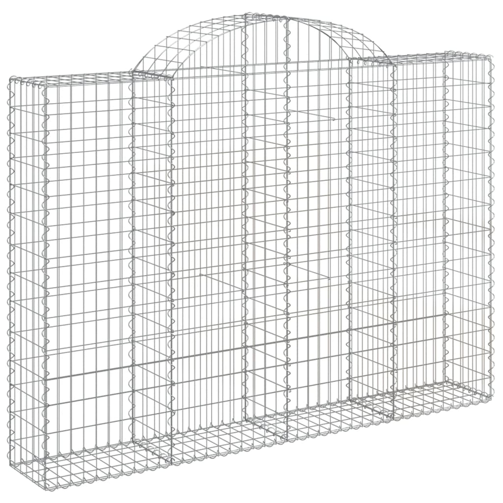 vidaXL Arched Gabion Baskets 14 pcs 200x30x140/160 cm Galvanised Iron