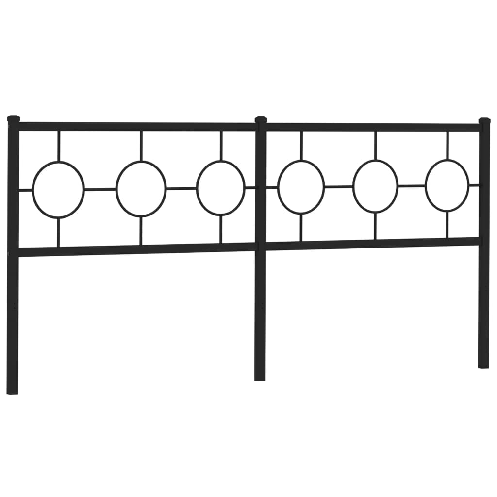 vidaXL Metal Headboard Black 180 cm