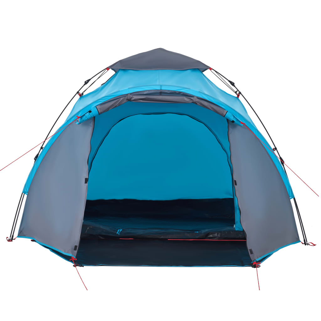 vidaXL Camping Tent Dome 3-Person Blue Quick Release