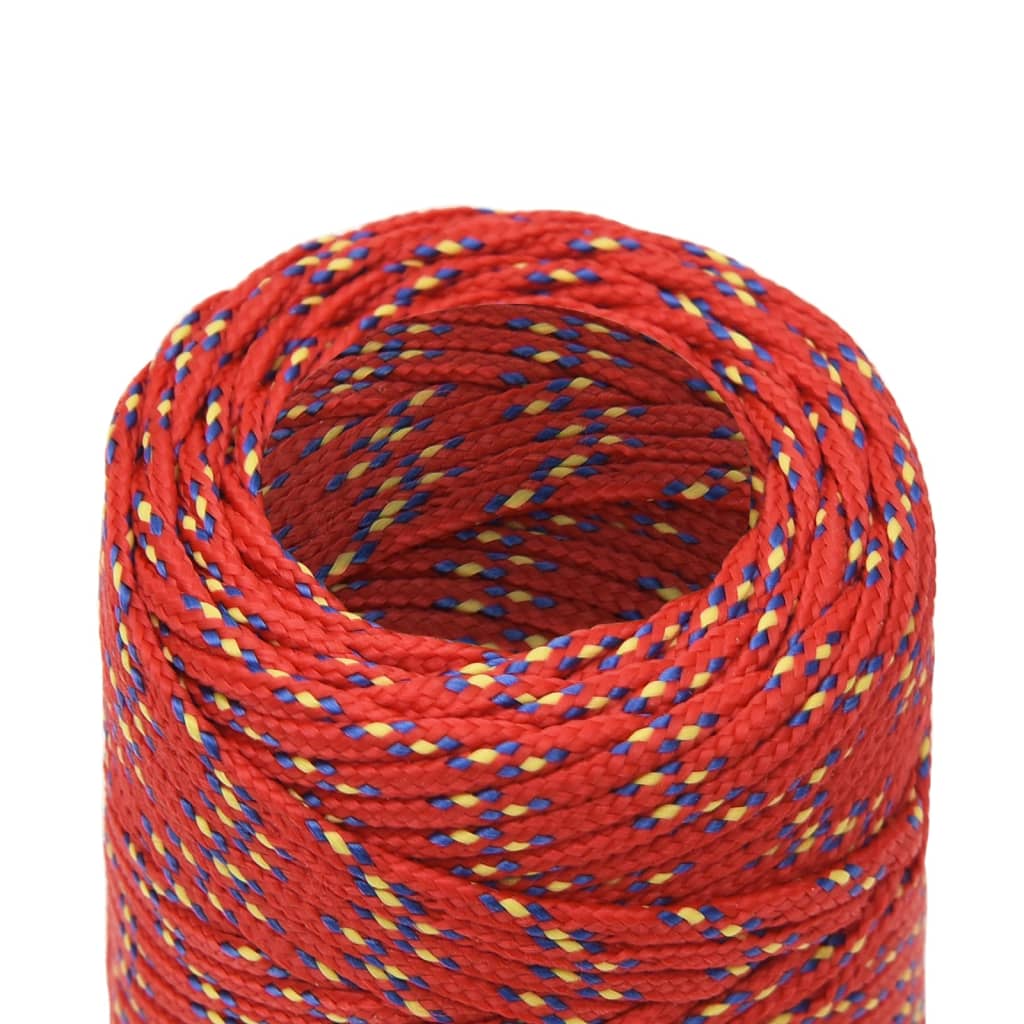 vidaXL Boat Rope Red 2 mm 100 m Polypropylene