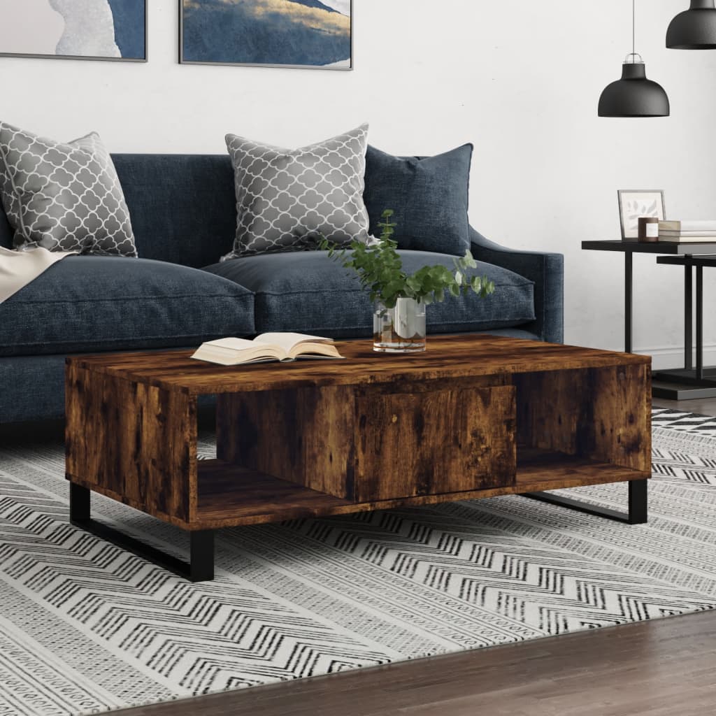 vidaXL Coffee Table Smoked Oak 104x60x35 cm Engineered Wood