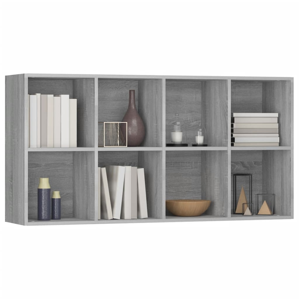 vidaXL Book Cabinet/Sideboard Grey Sonoma 66x30x130 cm Engineered Wood