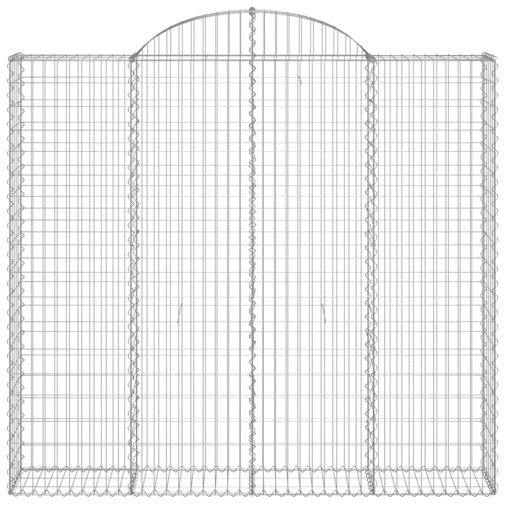 vidaXL Arched Gabion Baskets 3 pcs 200x50x180/200 cm Galvanised Iron