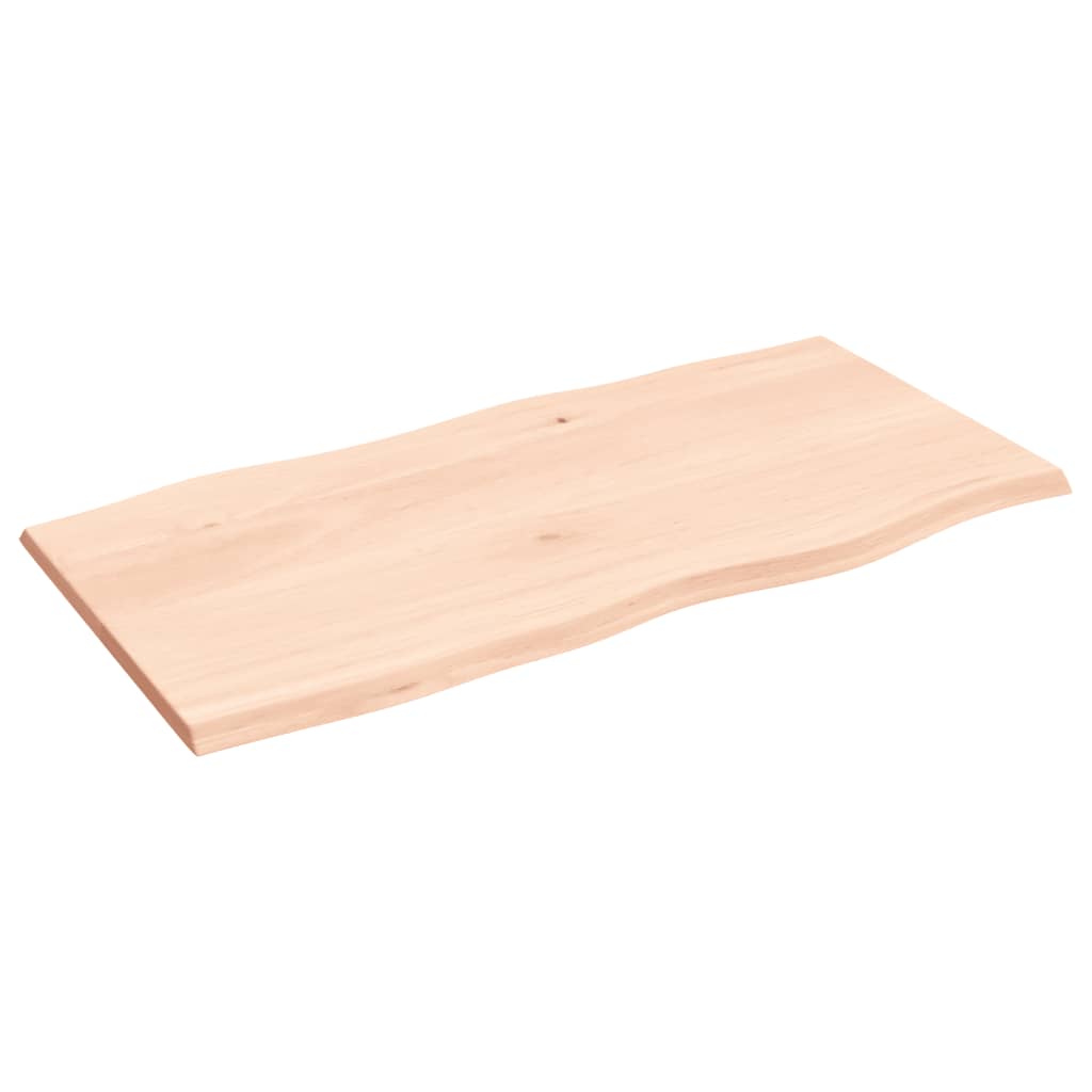 vidaXL Table Top 100x50x2 cm Untreated Solid Wood Oak Live Edge