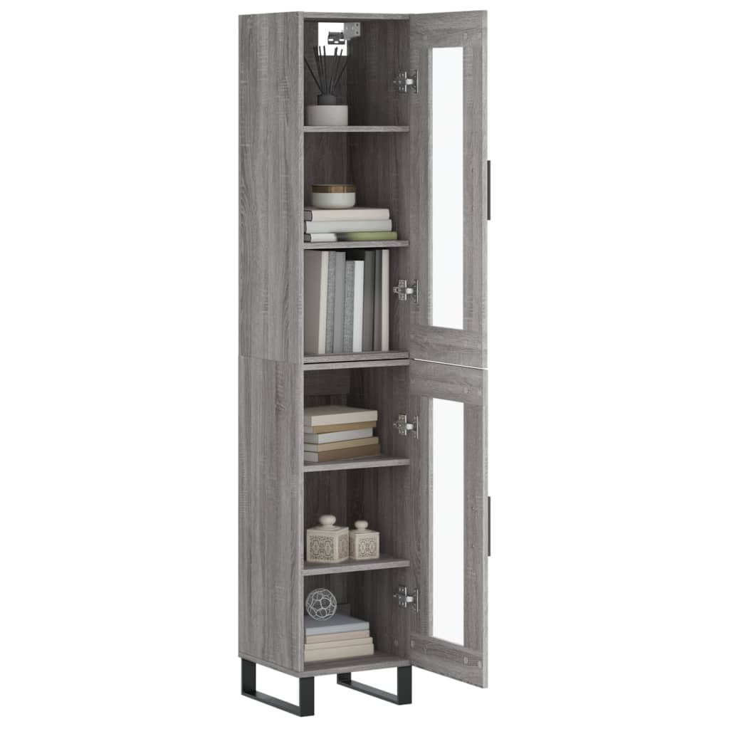 vidaXL Highboard Grey Sonoma 34.5x34x180 cm Engineered Wood