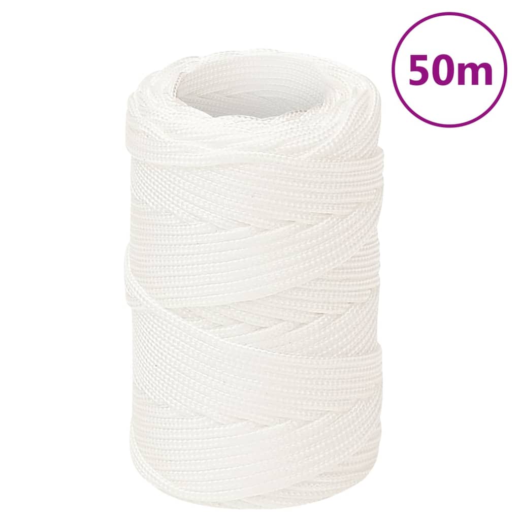 vidaXL Boat Rope Full White 2 mm 50 m Polypropylene