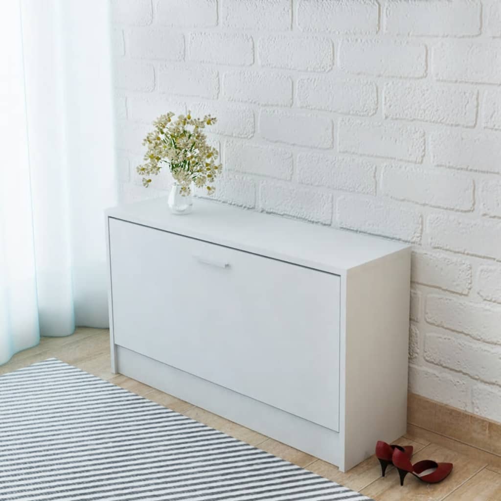 vidaXL Shoe Storage Bench White 80x24x45 cm