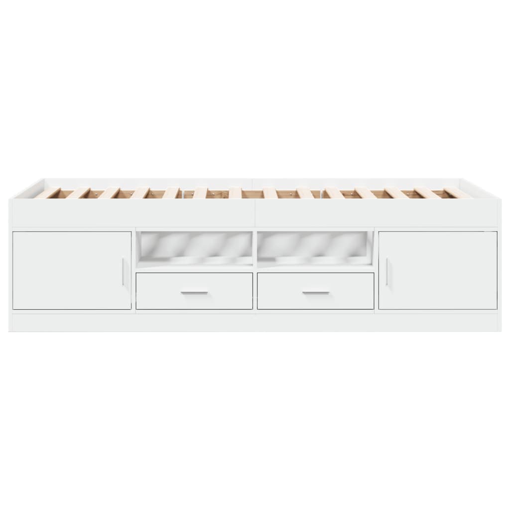 vidaXL Daybed with Drawers without Mattress White 90x190 cm Single