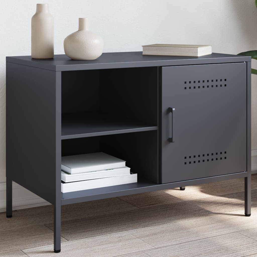 vidaXL TV Cabinet Anthracite 68x39x50.5 cm Steel