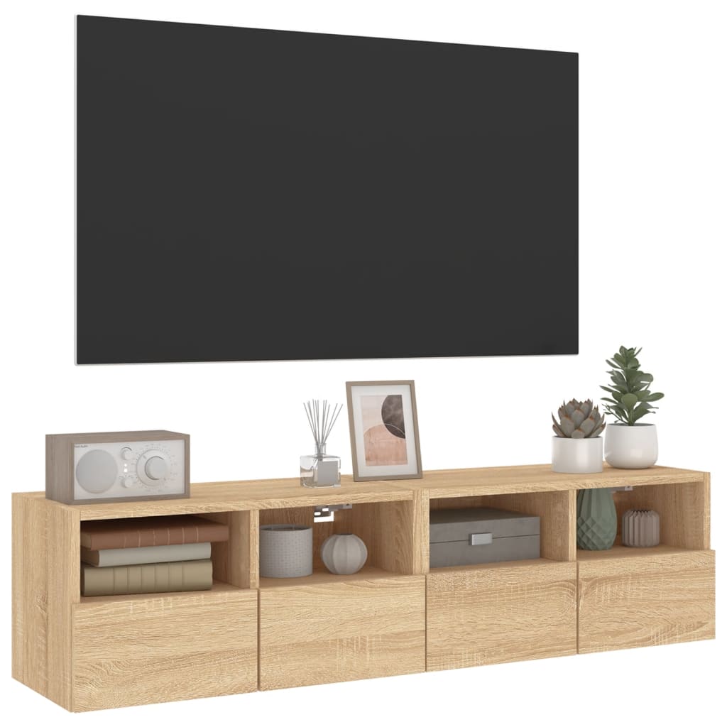 vidaXL TV Wall Cabinets 2 pcs Sonoma Oak 60x30x30 cm Engineered Wood