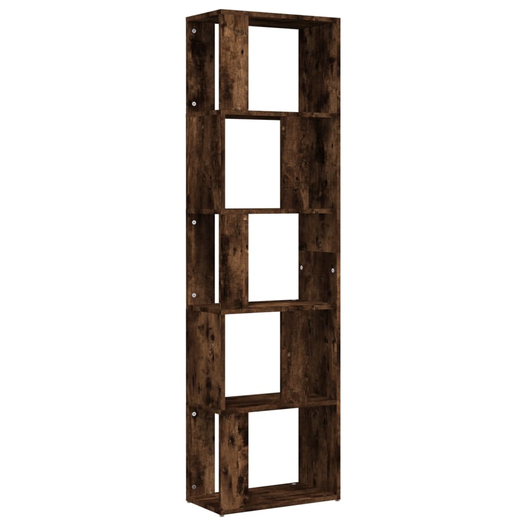 vidaXL Book Cabinet Smoked Oak 45x24x160 cm Engineered Wood