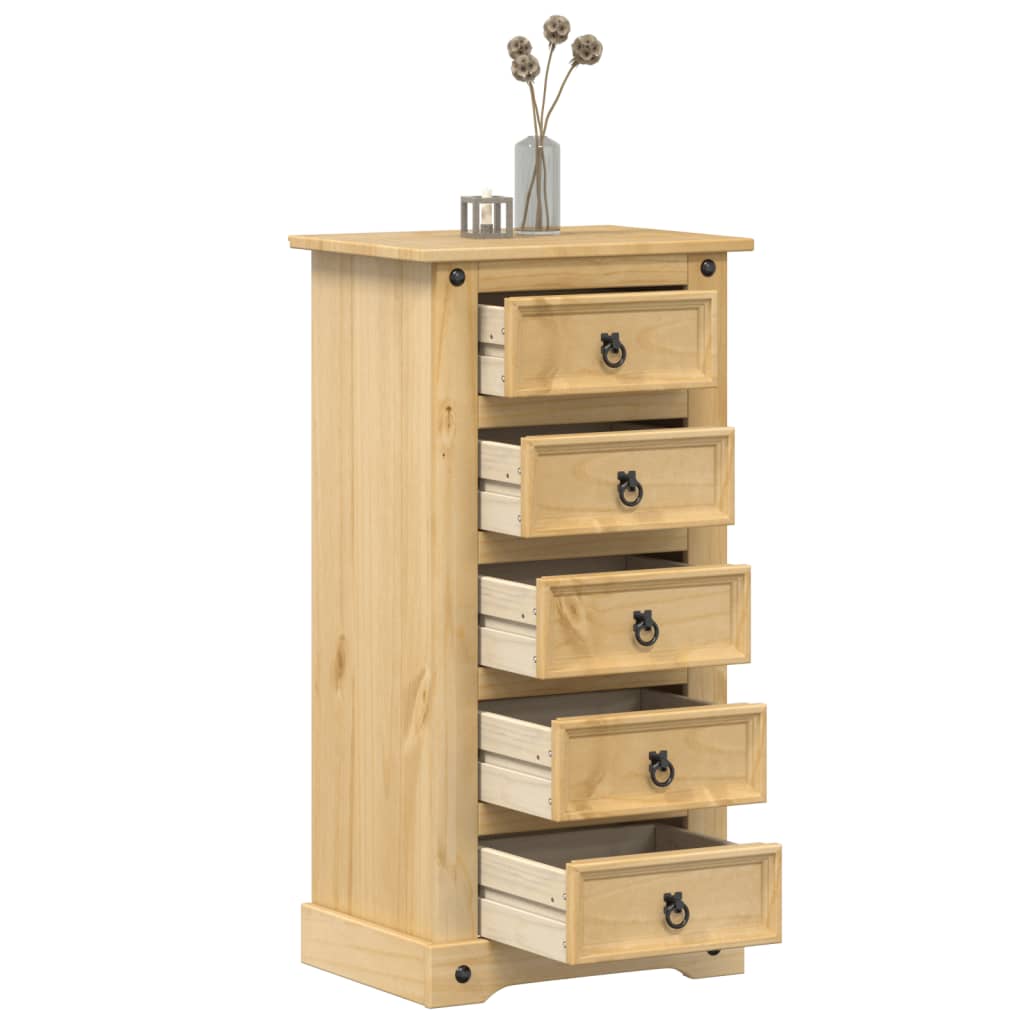 vidaXL Bedside Cabinet Corona 53x39x103 cm Solid Wood Pine