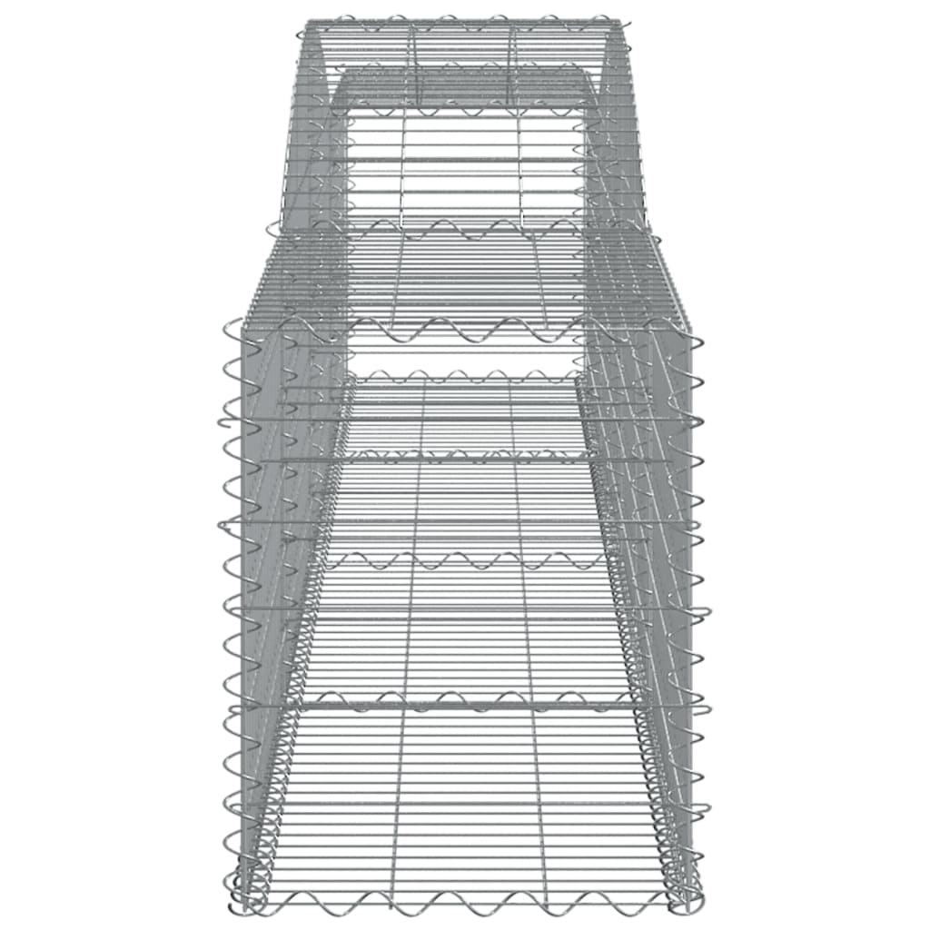 vidaXL Arched Gabion Basket 400x50x60/80 cm Galvanised Iron