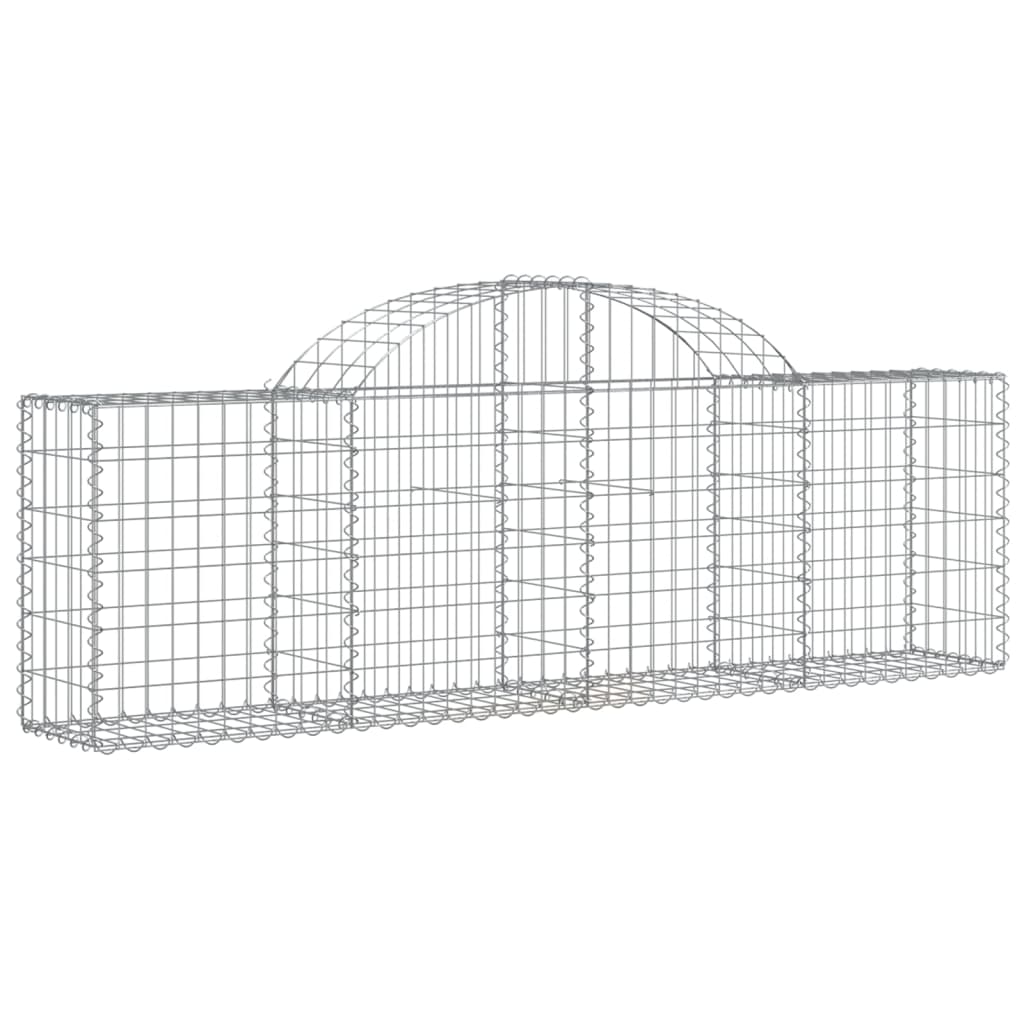 vidaXL Arched Gabion Baskets 2 pcs 200x30x60/80 cm Galvanised Iron