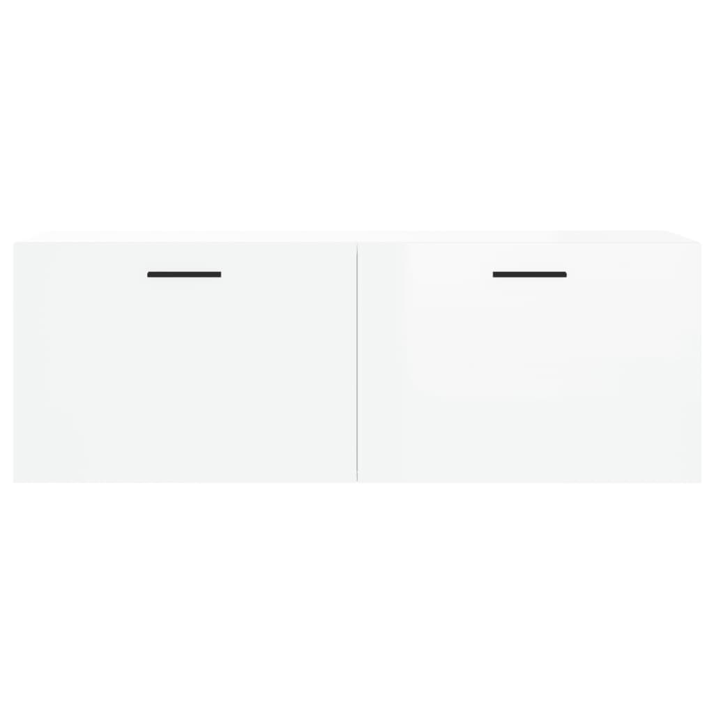 vidaXL Wall Cabinet High Gloss White 100x36.5x35 cm Engineered Wood