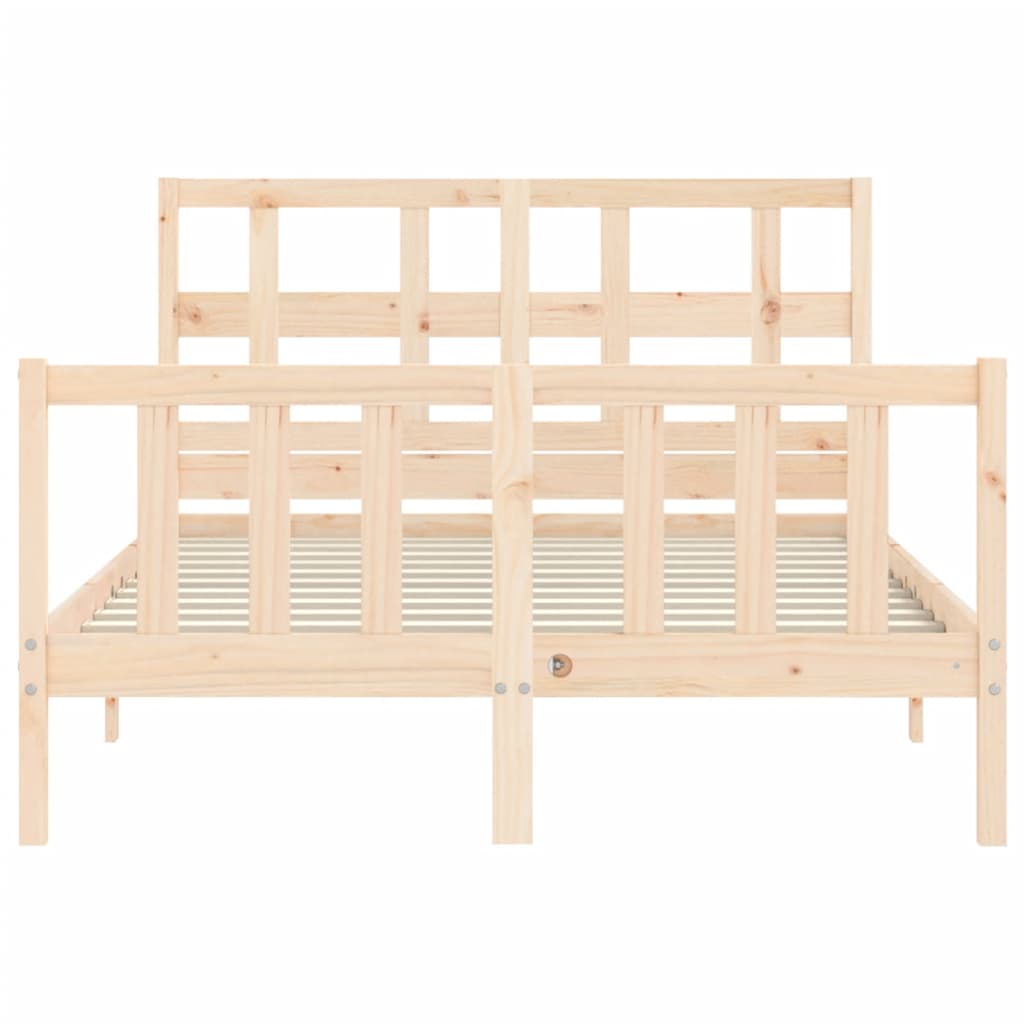 vidaXL Bed Frame without Mattress Double Solid Wood Pine