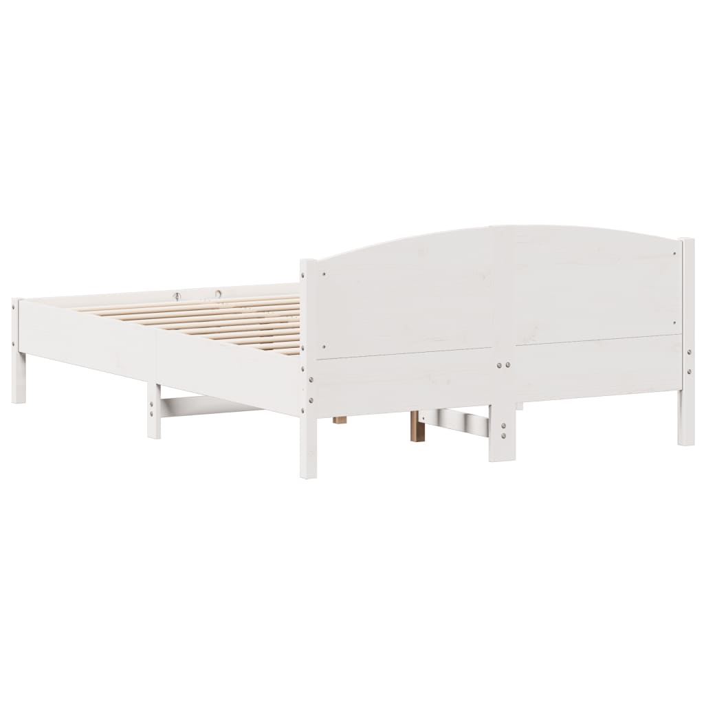 vidaXL Bed Frame without Mattress White 140x200 cm Solid Wood Pine